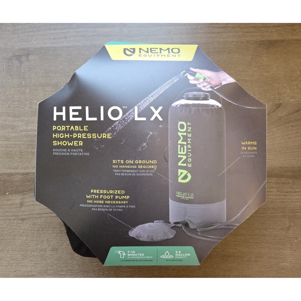 NEMO Helio LX Portable Shower - Black/Green,